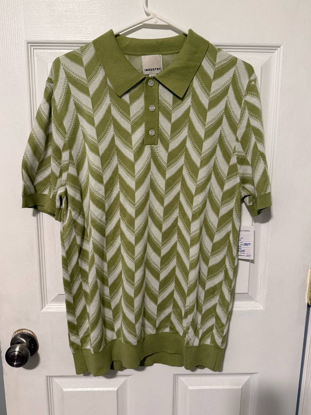 Men’s Industry Olive Chevron Knit Polo